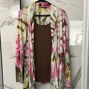 Women's Tie-Dye Open Front Cardigan